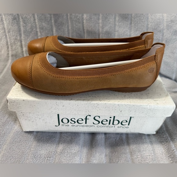 Josef Seibel Tan Leather & Suede Ballerina Flats EU 36 US 5 to 5.5 - Picture 1 of 10
